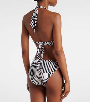 Alberta printed halterneck bikini top  | Max Mara