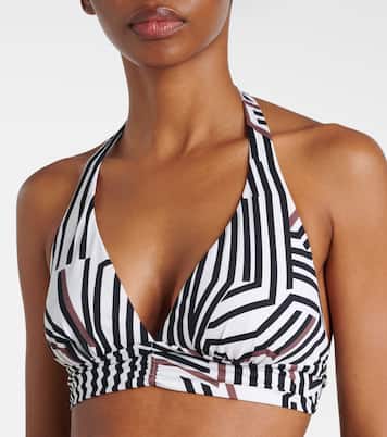 Alberta printed halterneck bikini top  | Max Mara