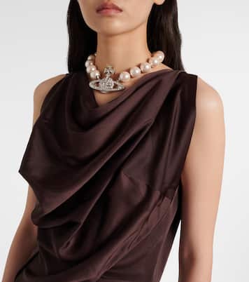 Long Fond draped satin gown | Vivienne Westwood