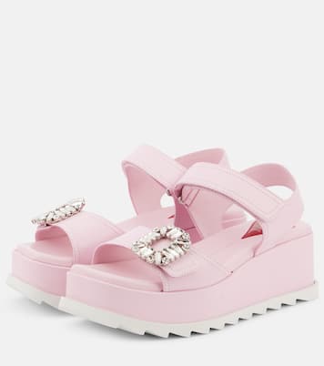 Embellished leather platform sandals | Roger Vivier