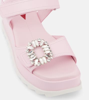 Embellished leather platform sandals | Roger Vivier