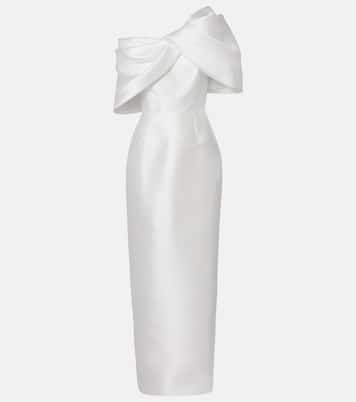 Bridal - Abito lungo asimmetrico Davina in raso drappeggiato | Solace London