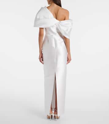 Bridal - Abito lungo asimmetrico Davina in raso drappeggiato | Solace London