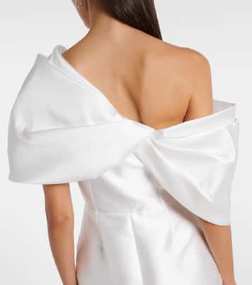 Bridal - Abito lungo asimmetrico Davina in raso drappeggiato | Solace London