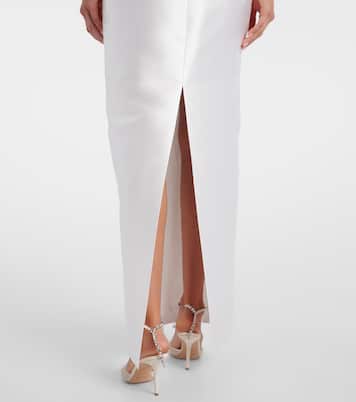 Bridal - Abito lungo asimmetrico Davina in raso drappeggiato | Solace London