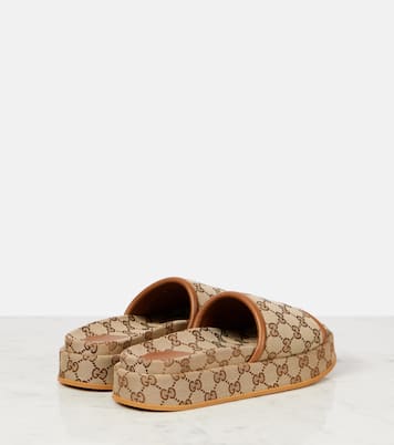 GG Canvas platform slides | Gucci