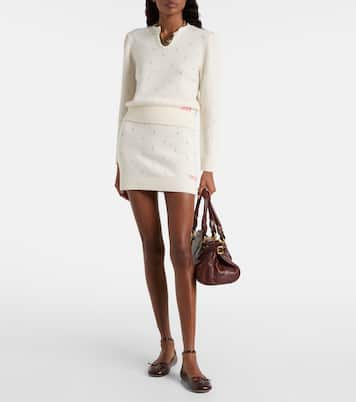 Pointelle wool and cashmere miniskirt | Chloé