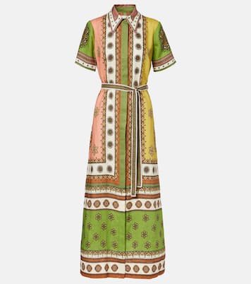 Contina belted linen shirt dress | Alémais