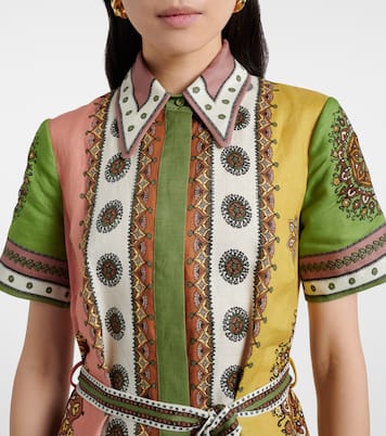 Contina belted linen shirt dress | Alémais