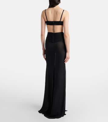 Floral-appliqué mesh gown | David Koma