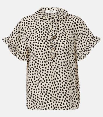 Polka-dot silk crêpe de chine top | Chloé