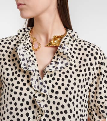 Polka-dot silk crêpe de chine top | Chloé