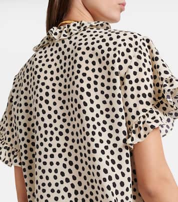 Polka-dot silk crêpe de chine top | Chloé