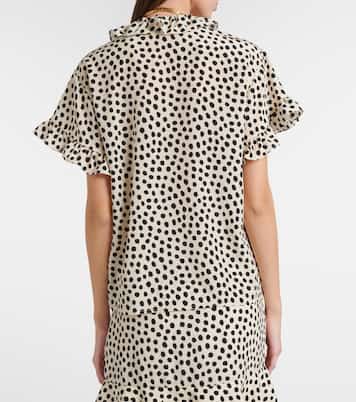 Polka-dot silk crêpe de chine top | Chloé