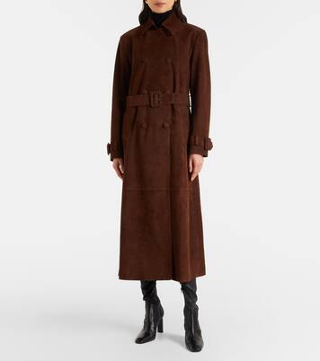 Tate suede trench coat | Nour Hammour