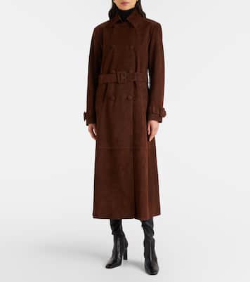 Tate suede trench coat | Nour Hammour