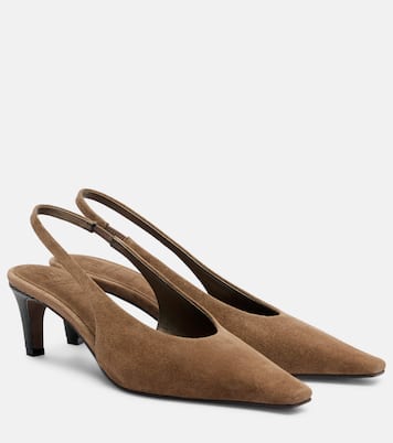 Suede slingback pumps | Brunello Cucinelli