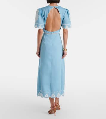 Besticktes Midikleid aus Leinen | Farm Rio