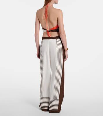 Destino striped silk wide-leg pants | SIR