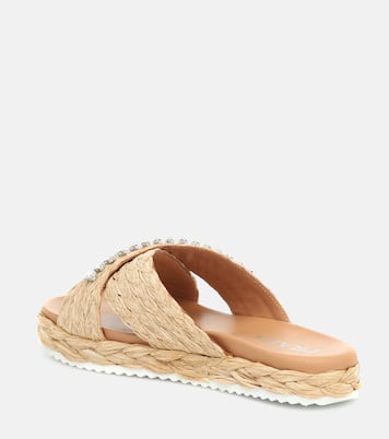 Sandali in paglia con cristalli | Prada