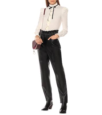 High-rise faux leather pants | Philosophy di Lorenzo Serafini