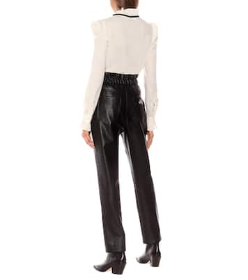 High-rise faux leather pants | Philosophy di Lorenzo Serafini