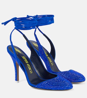 Carrie lace-up embellished suede pumps | The Attico