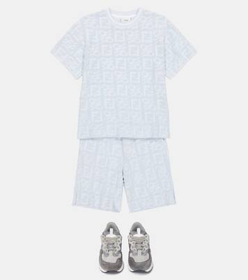 Shorts FF en felpa mezcla de algodón | Fendi Kids