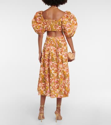 Top cropped Violet in cotone con stampa | Zimmermann