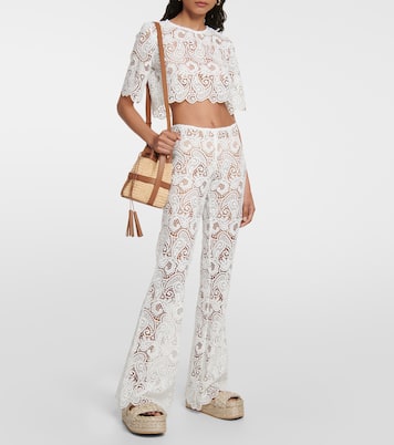 Scalloped mid-rise bootcut lace pants | Dodo Bar Or