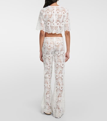 Scalloped mid-rise bootcut lace pants | Dodo Bar Or