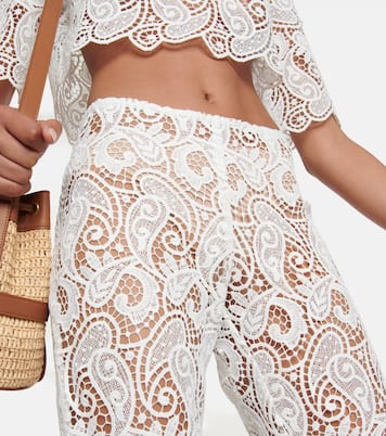 Scalloped mid-rise bootcut lace pants | Dodo Bar Or