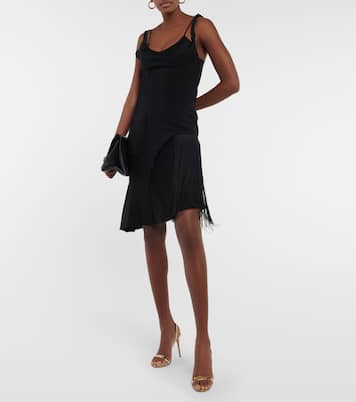 Fringe-trimmed asymmetric minidress | Victoria Beckham