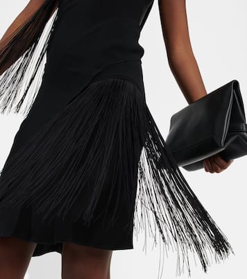Fringe-trimmed asymmetric minidress | Victoria Beckham