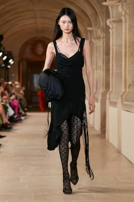 Fringe-trimmed asymmetric minidress | Victoria Beckham