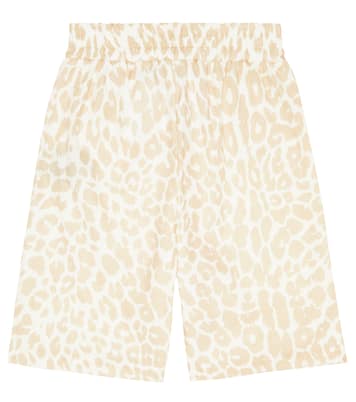 Leopard-print cotton shorts | Balmain Kids