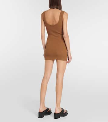 Ribbed-knit cotton-blend minidress | Wardrobe.NYC