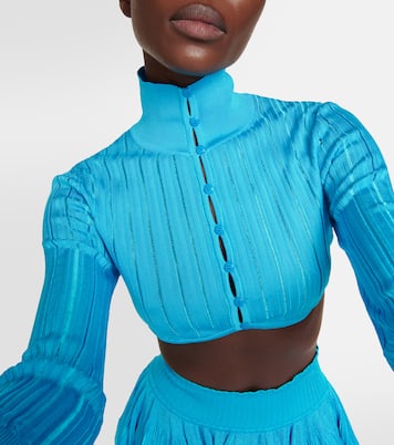 Cropped-Cardigan aus Rippstrick | Alaïa