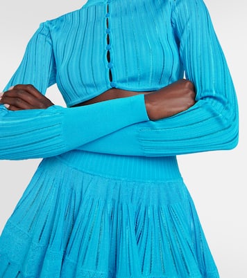 Cropped-Cardigan aus Rippstrick | Alaïa
