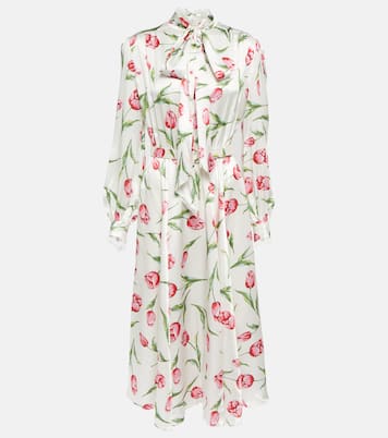 Robe midi en soie à fleurs | Rodarte