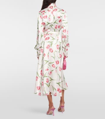 Robe midi en soie à fleurs | Rodarte