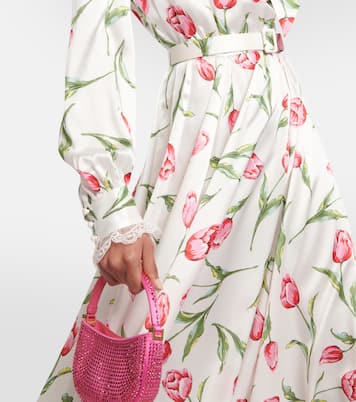 Robe midi en soie à fleurs | Rodarte