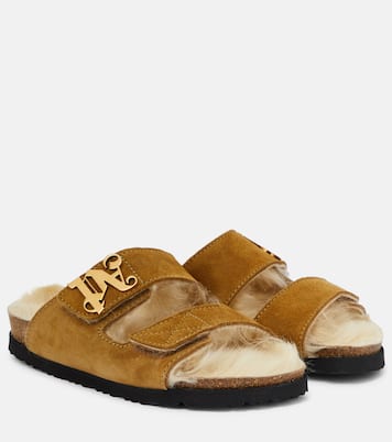 Shearling-lined suede slides | Palm Angels