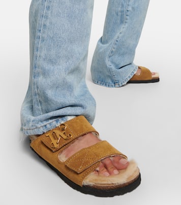 Shearling-lined suede slides | Palm Angels