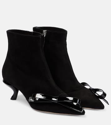 Virgule Bow suede ankle boots | Roger Vivier