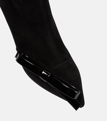 Virgule Bow suede ankle boots | Roger Vivier