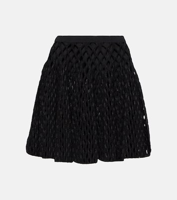 Mini-jupe à taille haute en laine mélangée | Alaïa