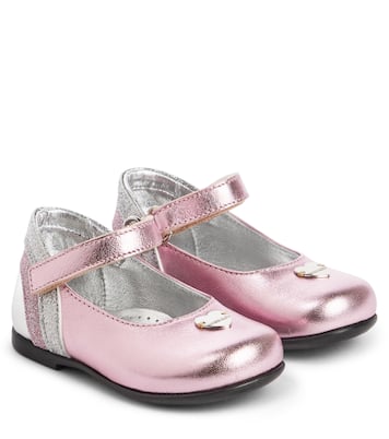 Baby Schuhe aus Metallic-Leder | Monnalisa