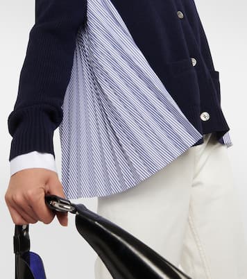 Cardigan in lana e popeline di cotone | Sacai