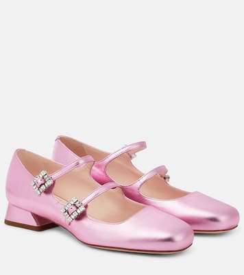 Mary-Jane-Pumps Mini Très Vivier aus Metallic-Leder | Roger Vivier
